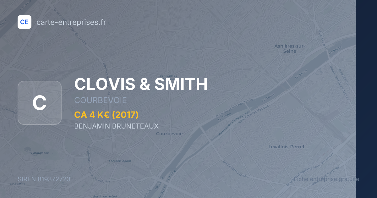 CLOVIS & SMITH — 819372723 — fiche entreprise