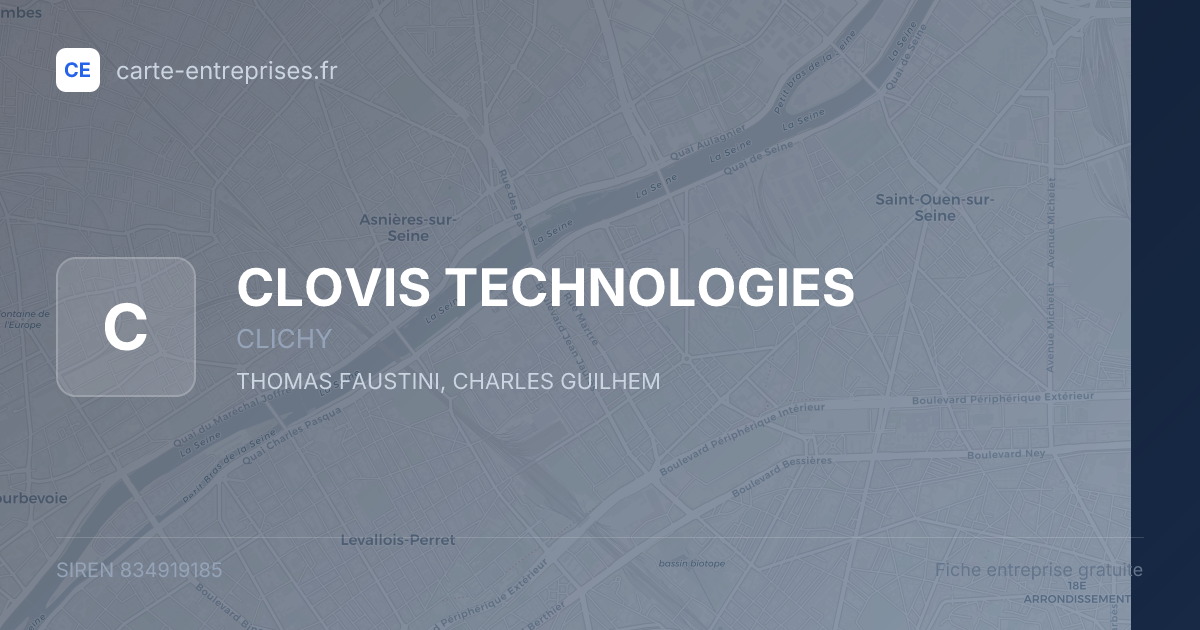 CLOVIS TECHNOLOGIES — 834919185 — fiche entreprise