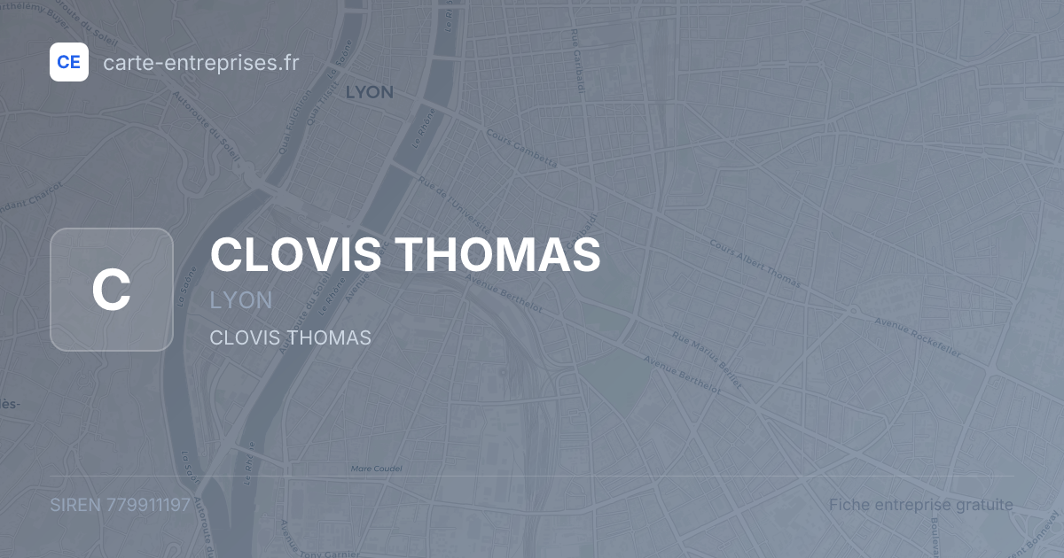 CLOVIS THOMAS — 779911197 — fiche entreprise