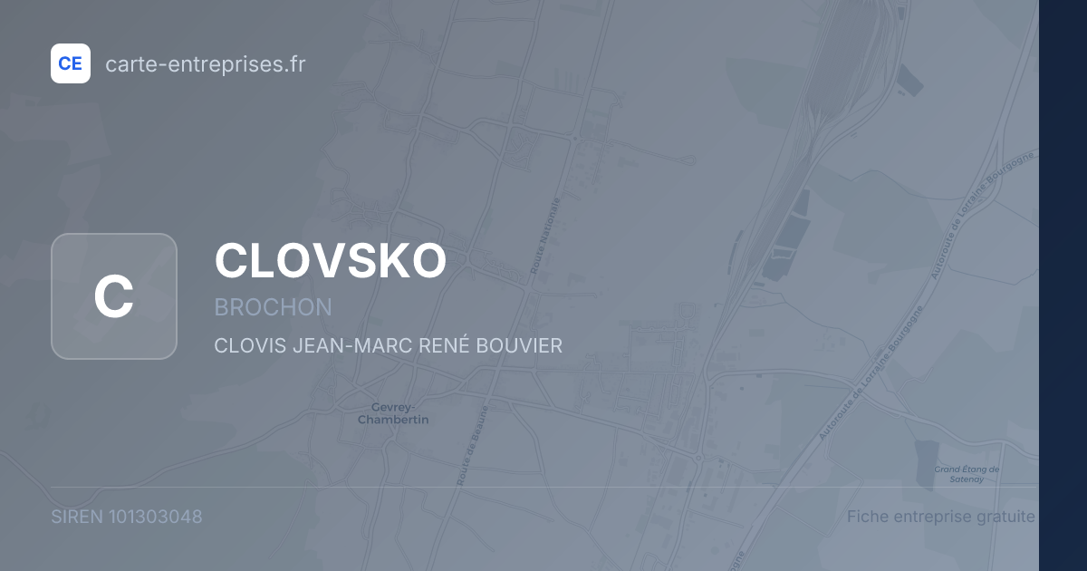 CLOVSKO — 101303048 — fiche entreprise