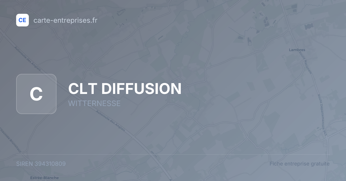 CLT DIFFUSION — 394310809 — fiche entreprise