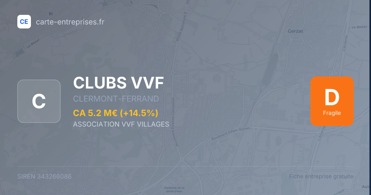 CLUBS VVF — 343266086 — fiche entreprise