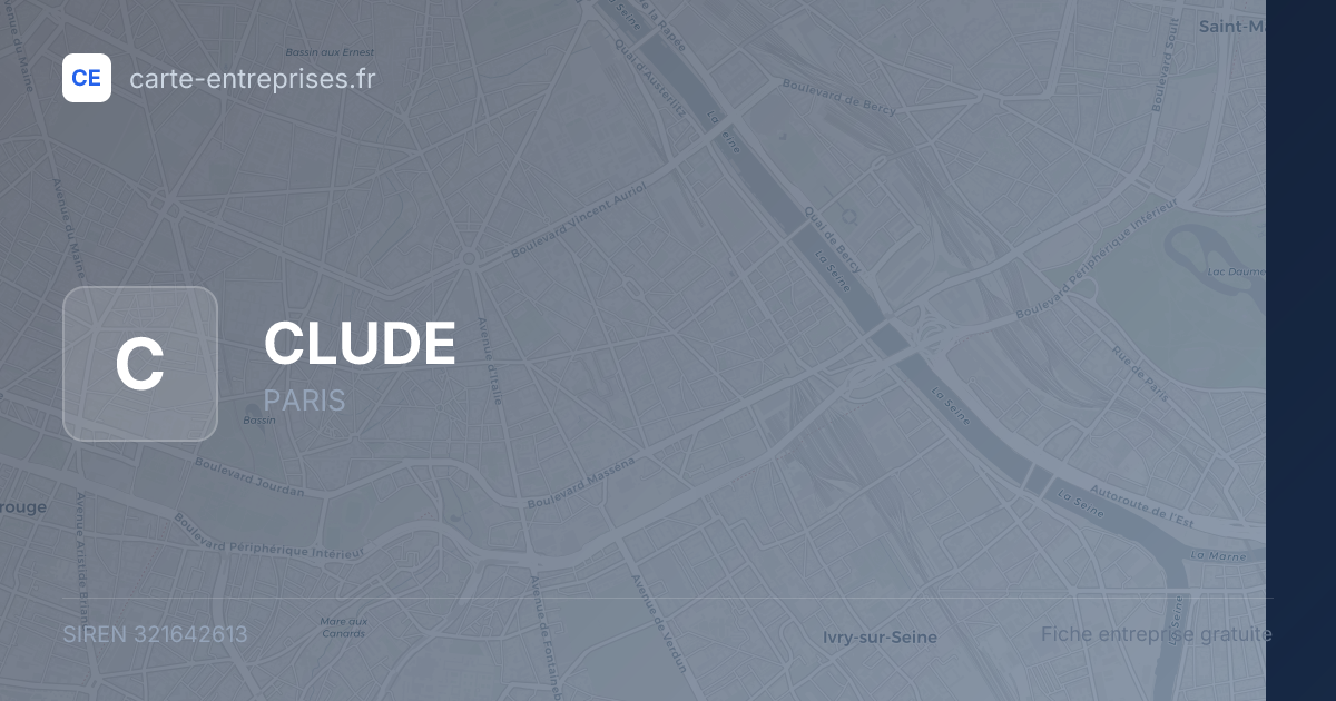 CLUDE — 321642613 — fiche entreprise