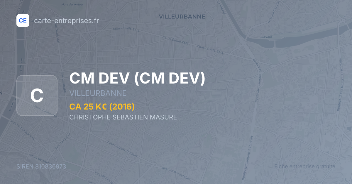 CM DEV — 810836973 — fiche entreprise