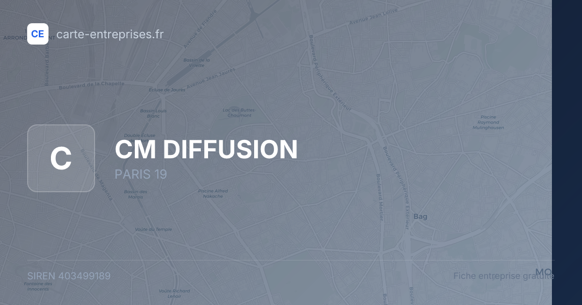 CM DIFFUSION — 403499189 — fiche entreprise