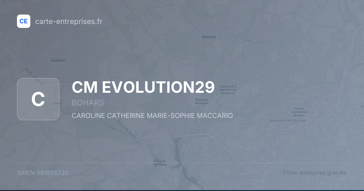 CM EVOLUTION29 — 981856230 — fiche entreprise
