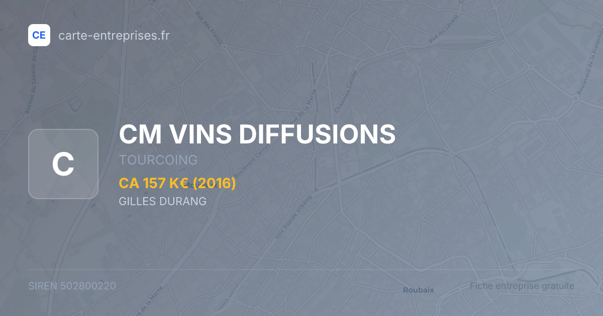 CM VINS DIFFUSIONS — 502800220 — fiche entreprise