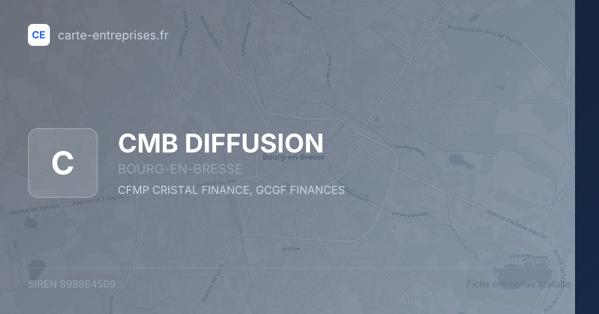 CMB DIFFUSION — 898864509 — fiche entreprise
