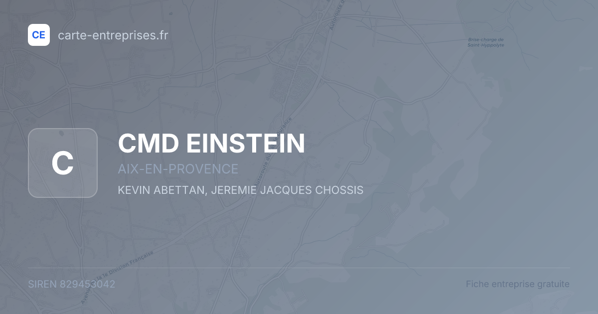CMD EINSTEIN — 829453042 — fiche entreprise