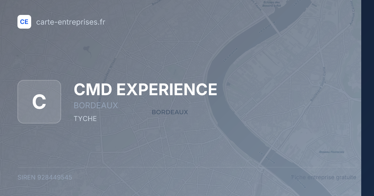 CMD EXPERIENCE — 928449545 — fiche entreprise