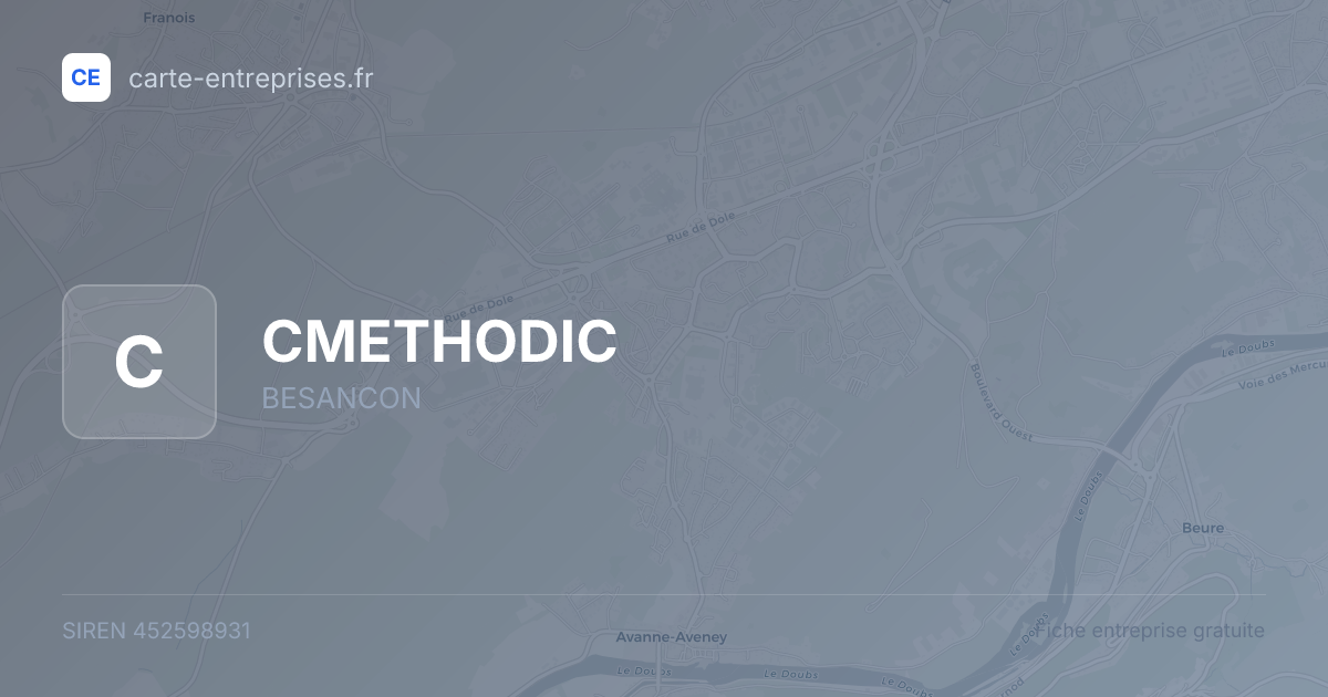 CMETHODIC — 452598931 — fiche entreprise