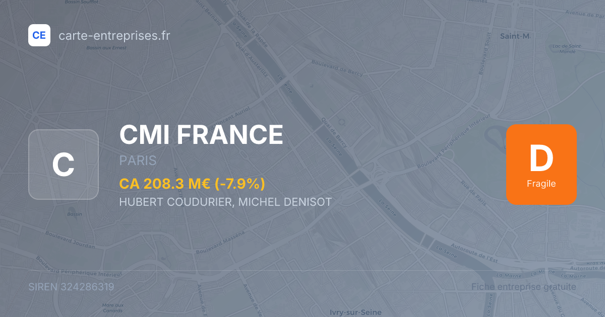 CMI FRANCE — 324286319 — fiche entreprise