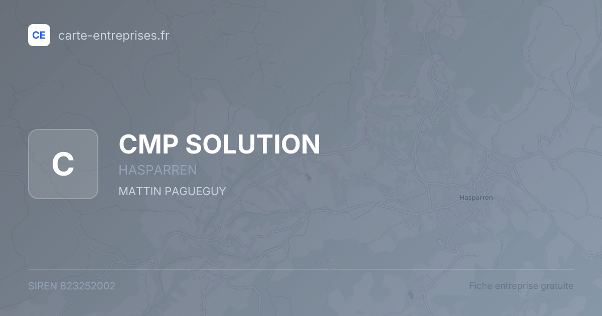 CMP SOLUTION — 823252002 — fiche entreprise
