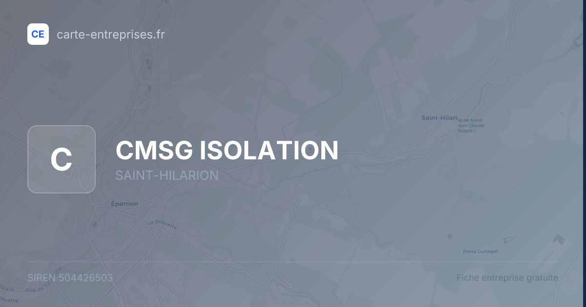 CMSG ISOLATION — 504426503 — fiche entreprise