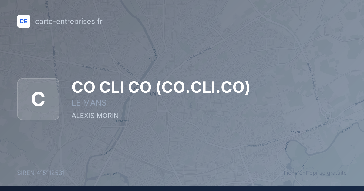 CO CLI CO (CO.CLI.CO) — 415112531 — fiche entreprise