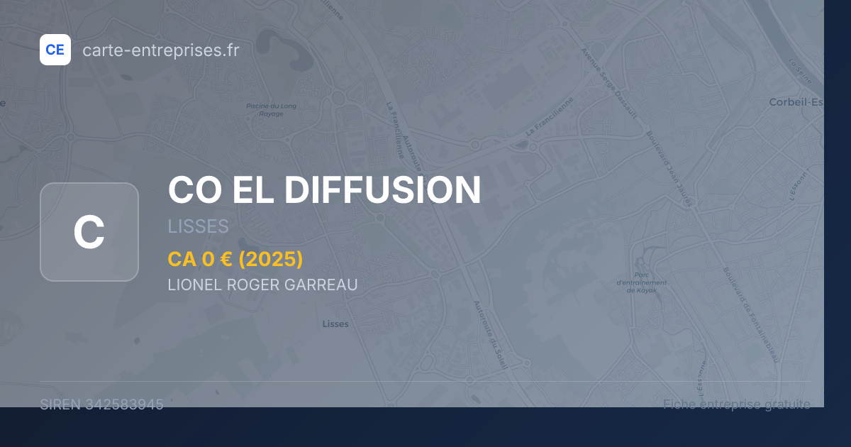 CO EL DIFFUSION — 342583945 — fiche entreprise