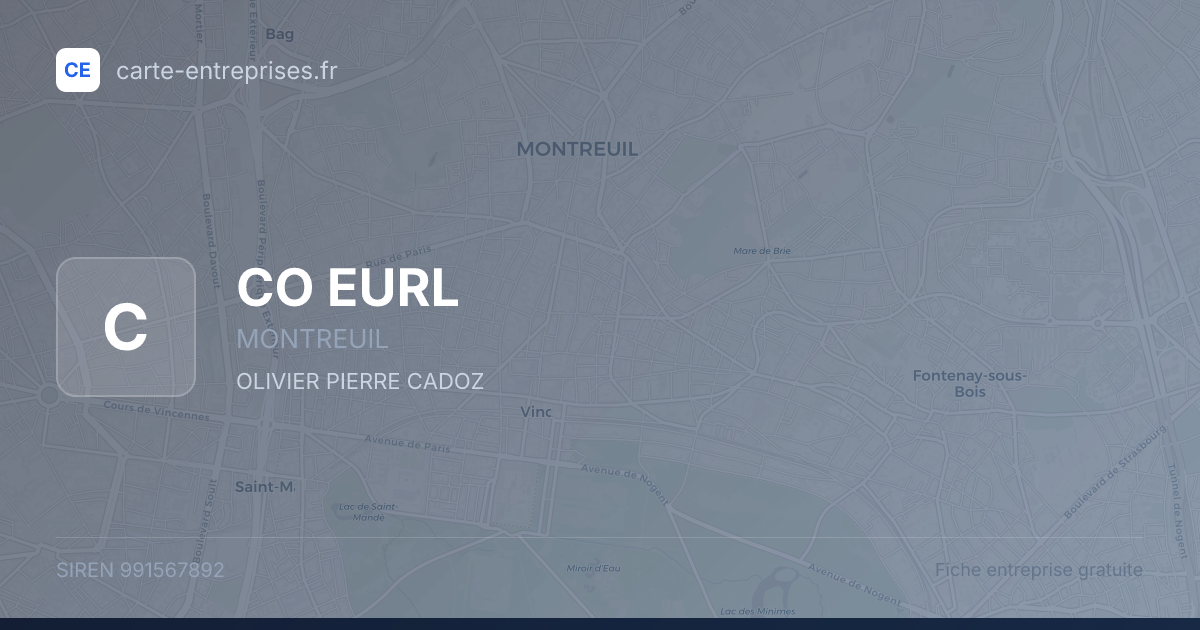 CO EURL — 991567892 — fiche entreprise