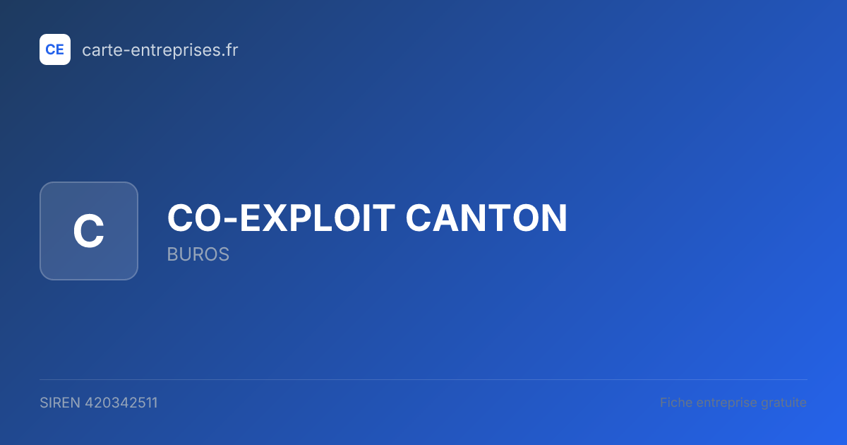 CO-EXPLOIT CANTON — 420342511 — fiche entreprise