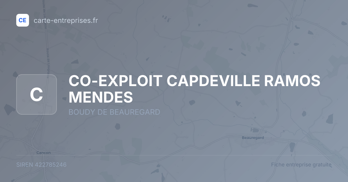CO-EXPLOIT CAPDEVILLE RAMOS MENDES — 422785246 — fiche entreprise