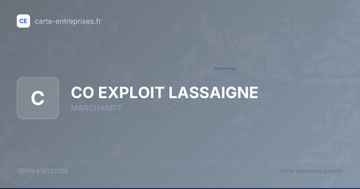 CO EXPLOIT LASSAIGNE — 419333299 — fiche entreprise