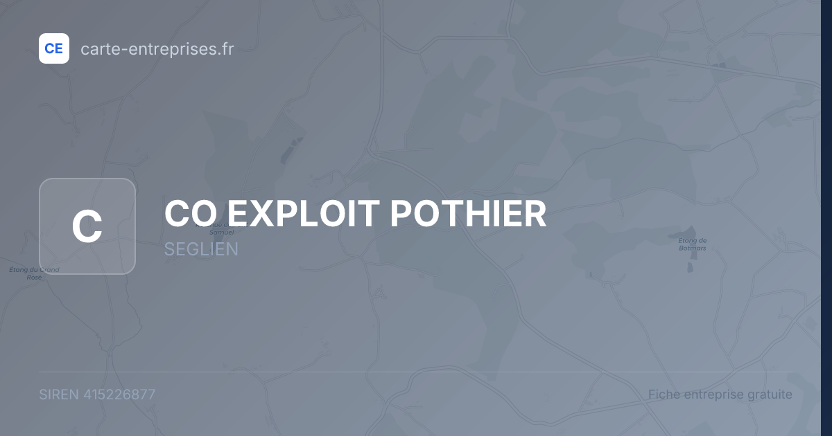 CO EXPLOIT POTHIER — 415226877 — fiche entreprise
