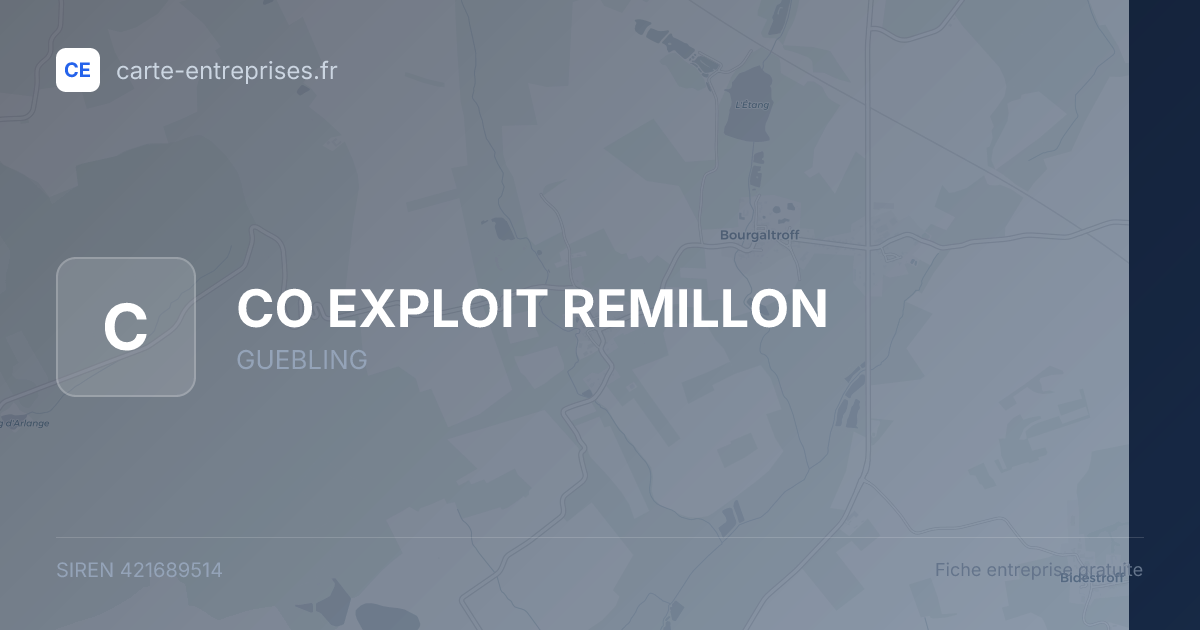 CO EXPLOIT REMILLON — 421689514 — fiche entreprise