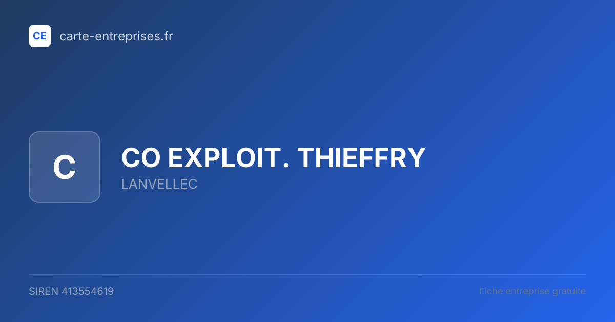 CO EXPLOIT. THIEFFRY — 413554619 — fiche entreprise