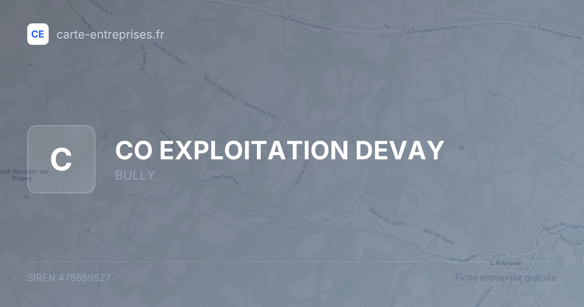 CO EXPLOITATION DEVAY — 478659527 — fiche entreprise