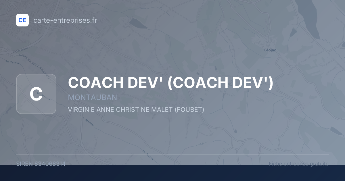 COACH DEV' — 834068314 — fiche entreprise