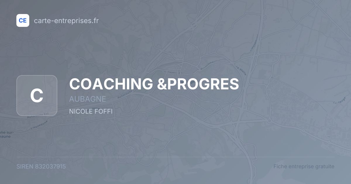 COACHING &PROGRES — 832037915 — fiche entreprise