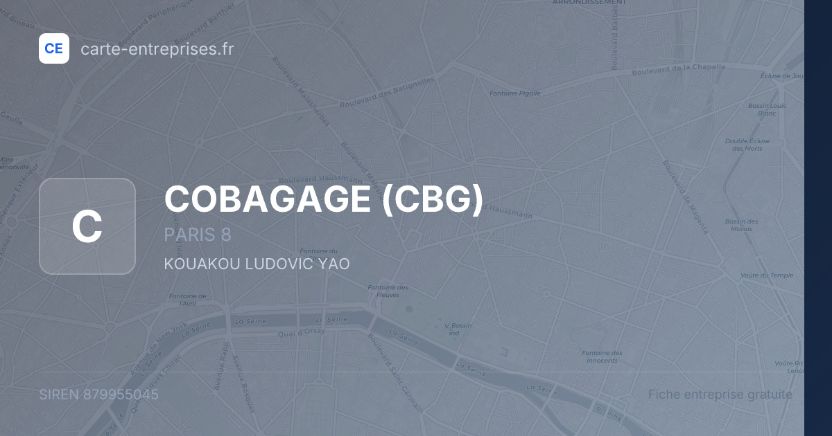 COBAGAGE (CBG) — 879955045 — fiche entreprise