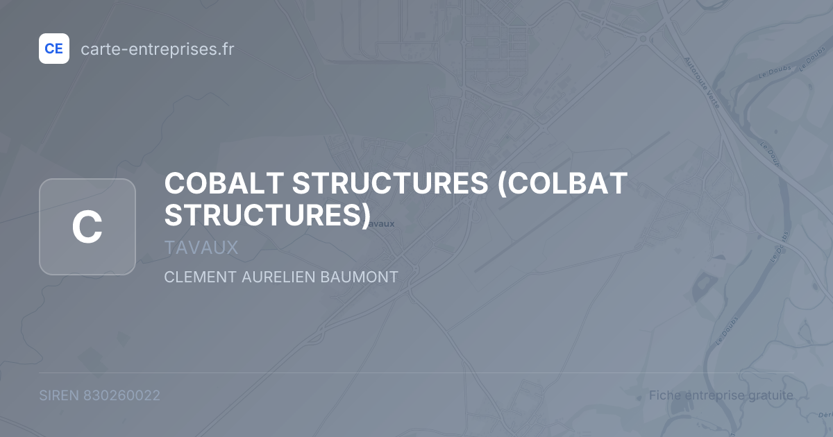 COBALT STRUCTURES (COLBAT STRUCTURES) — 830260022 — fiche entreprise