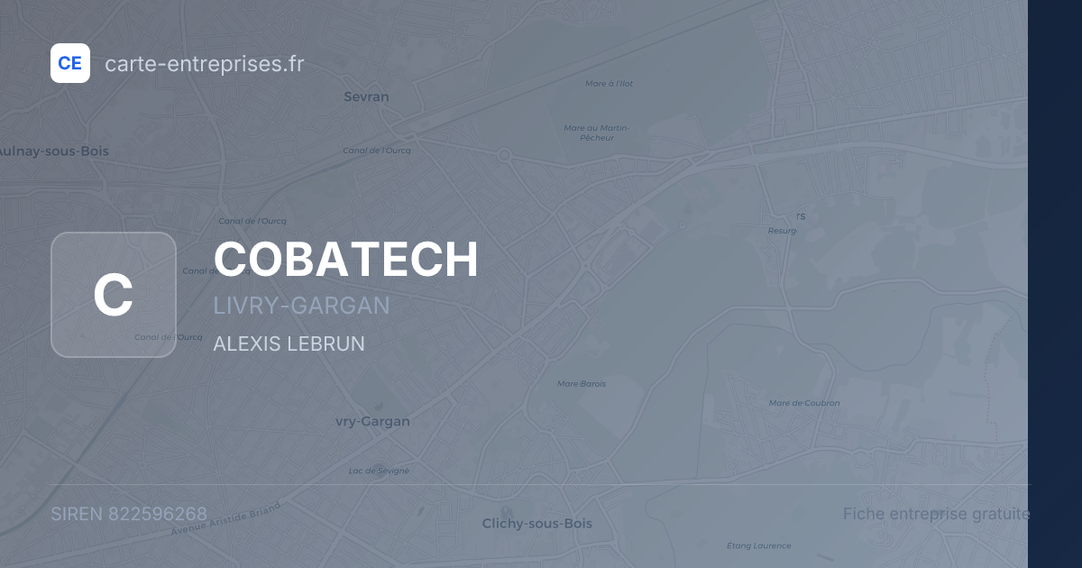 COBATECH — 822596268 — fiche entreprise