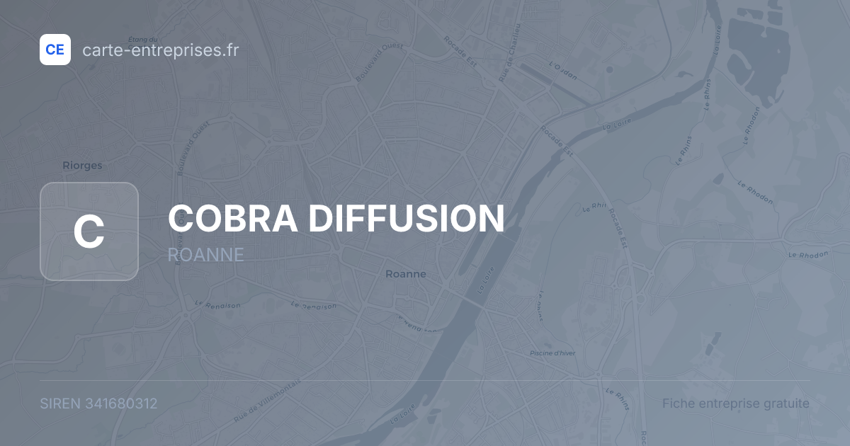COBRA DIFFUSION — 341680312 — fiche entreprise
