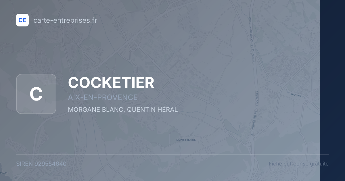 COCKETIER — 929554640 — fiche entreprise