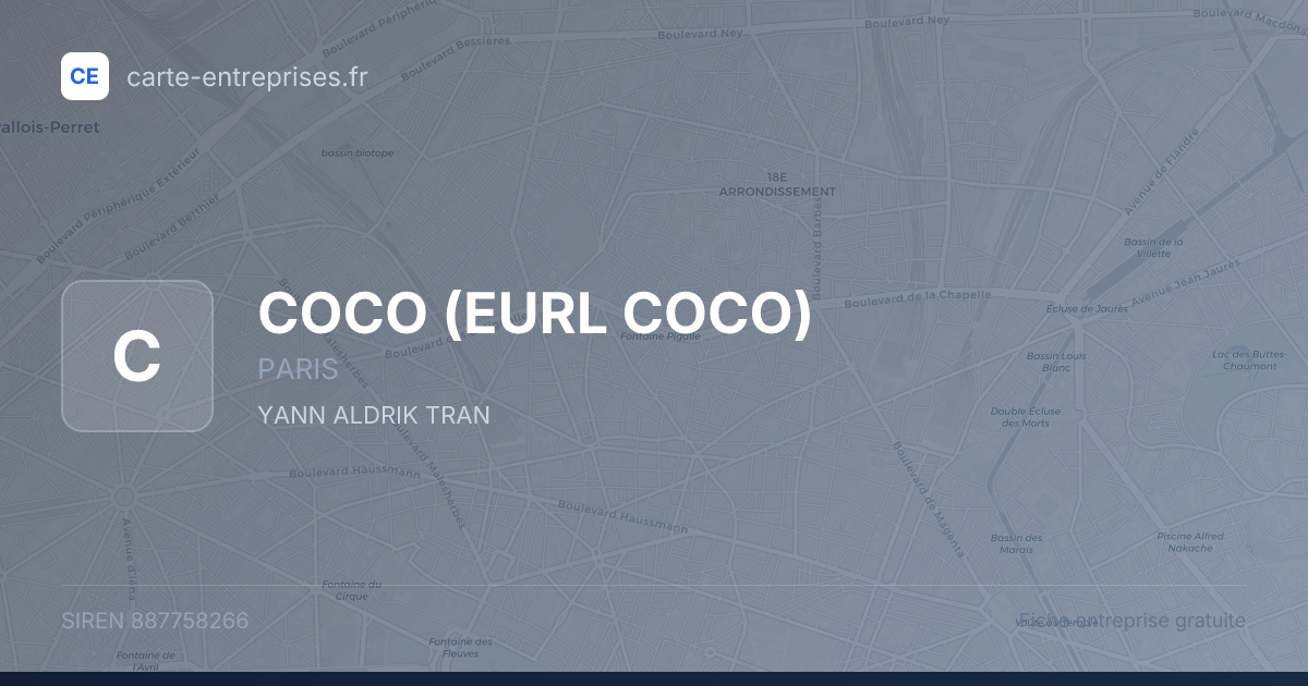 COCO (EURL COCO) — 887758266 — fiche entreprise