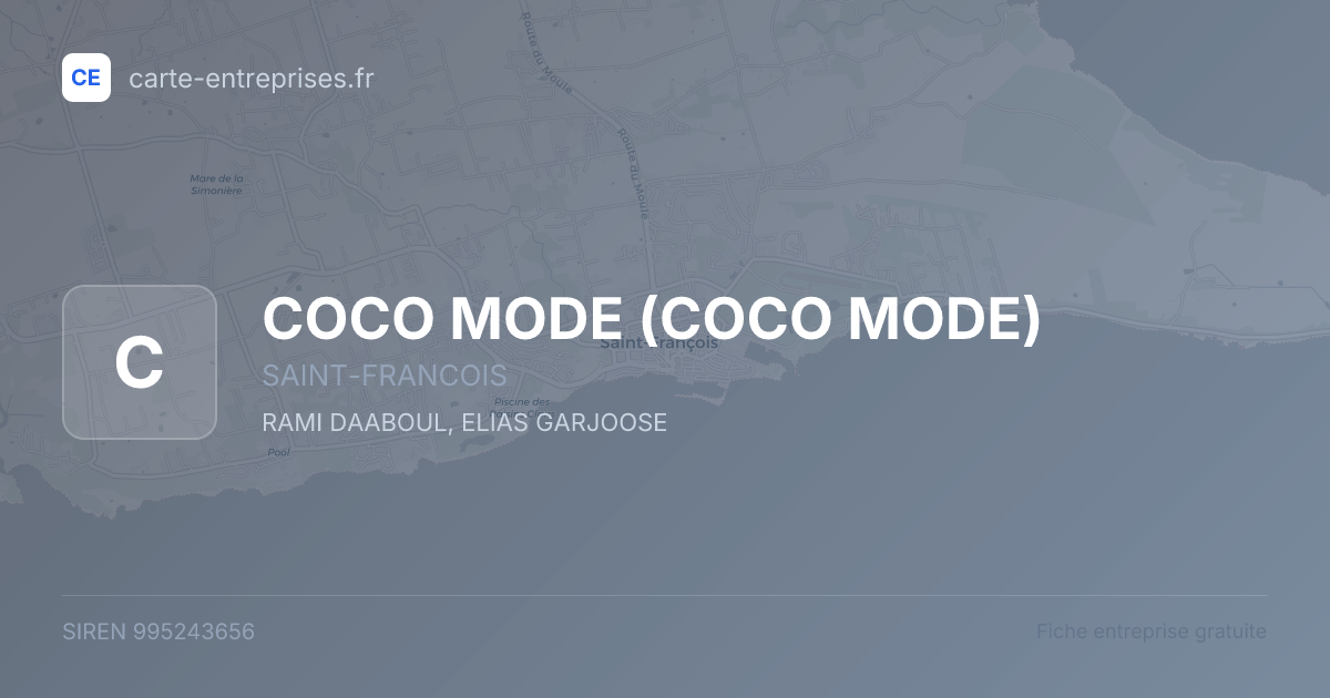 COCO MODE — 995243656 — fiche entreprise