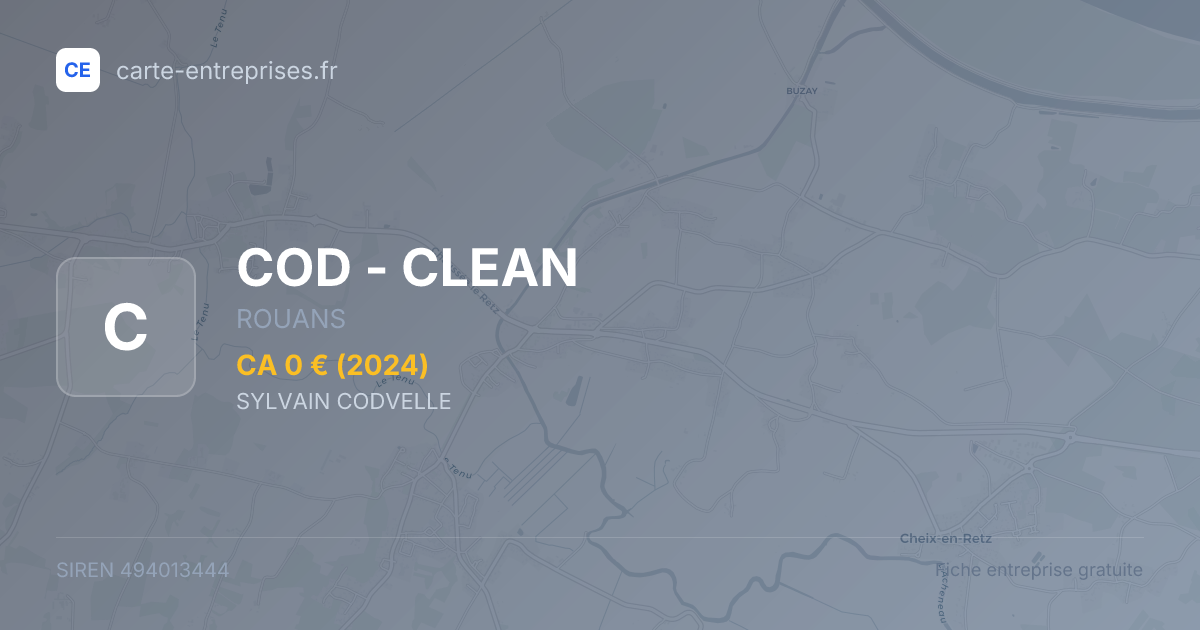 COD - CLEAN — 494013444 — fiche entreprise