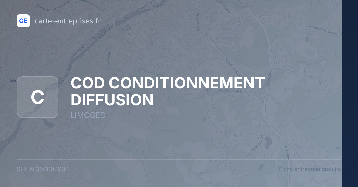 COD CONDITIONNEMENT DIFFUSION — 350092904 — fiche entreprise