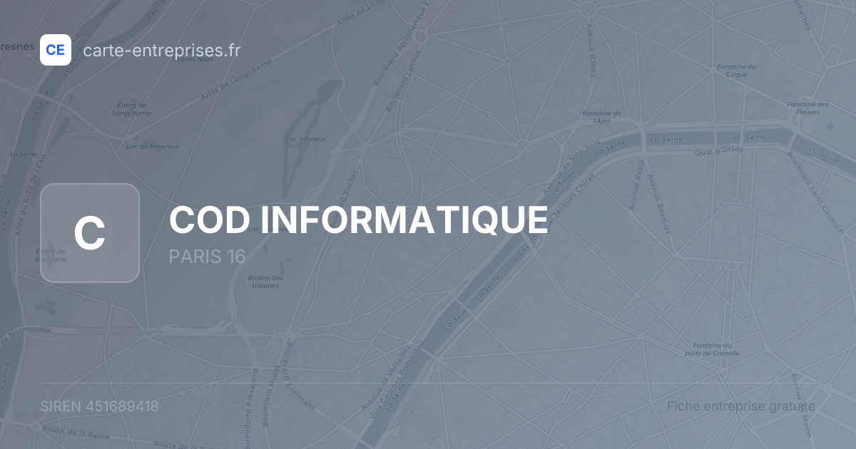 COD INFORMATIQUE — 451689418 — fiche entreprise