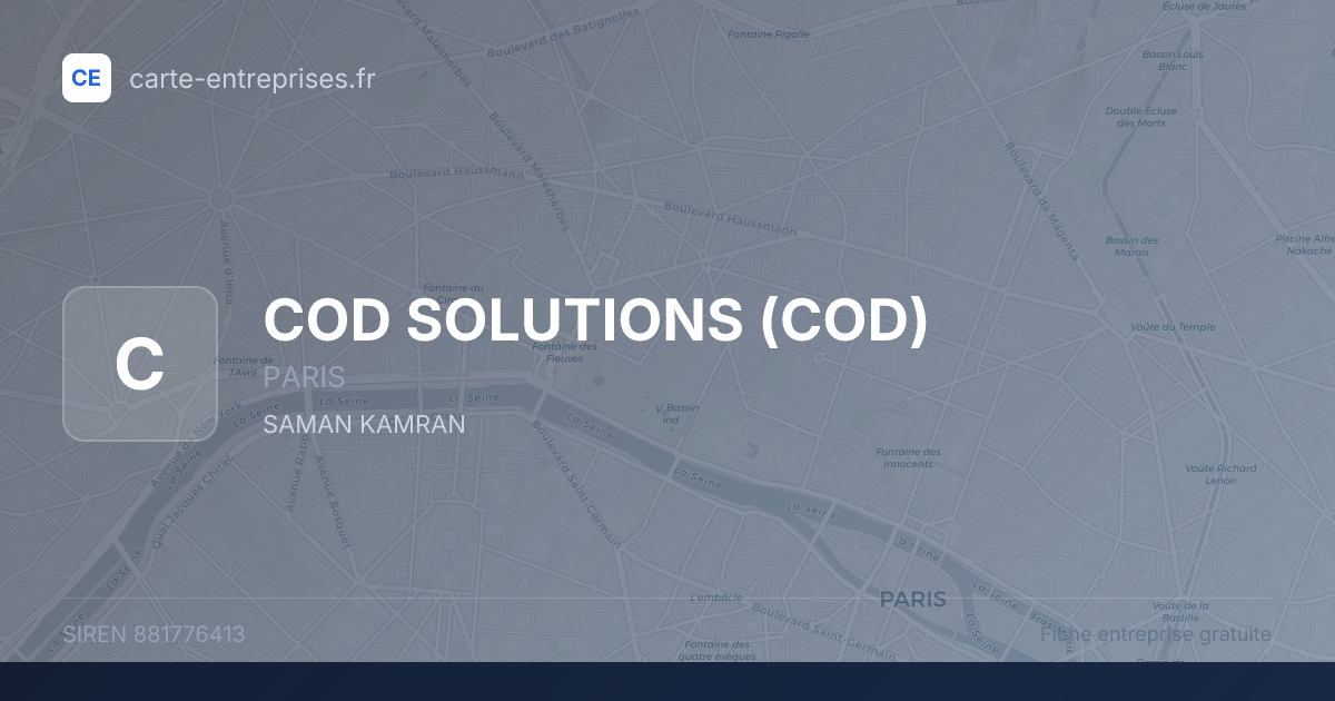 COD SOLUTIONS (COD) — 881776413 — fiche entreprise