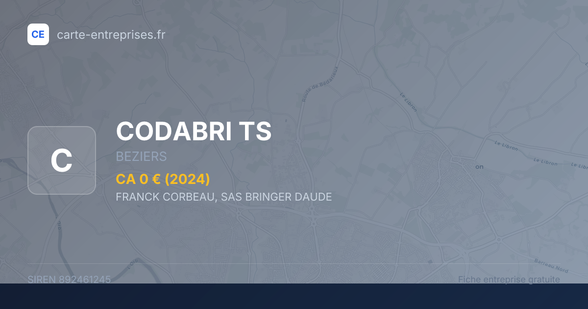 CODABRI TS — 892461245 — fiche entreprise