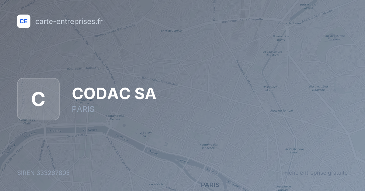 CODAC SA — 333267805 — fiche entreprise