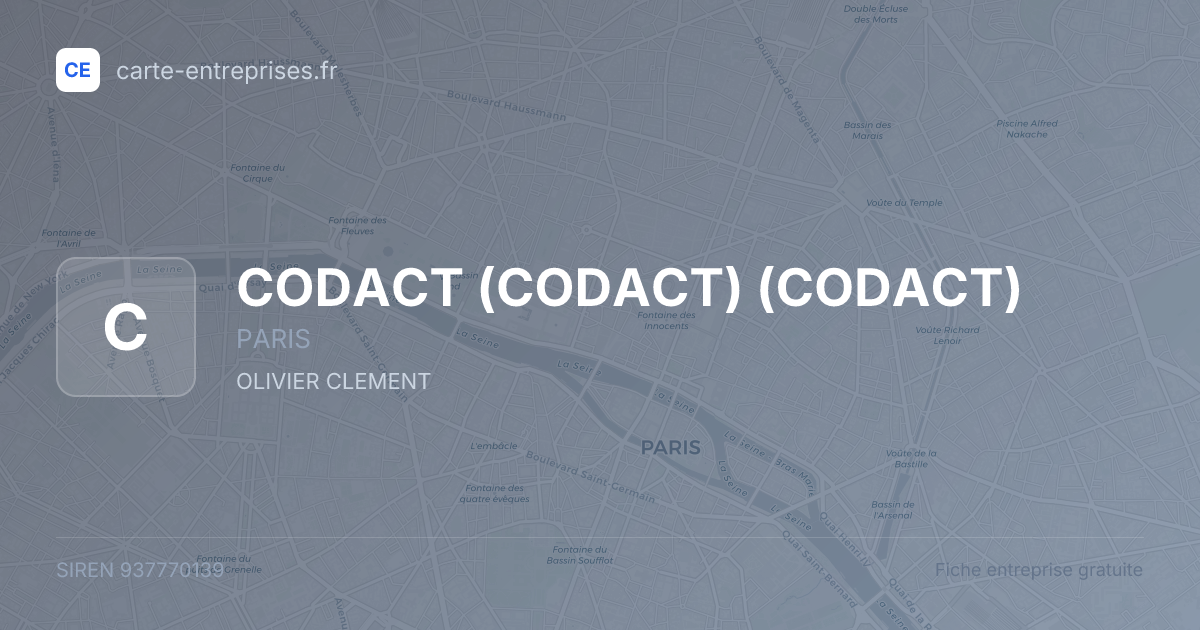 CODACT (CODACT) (CODACT) — 937770139 — fiche entreprise