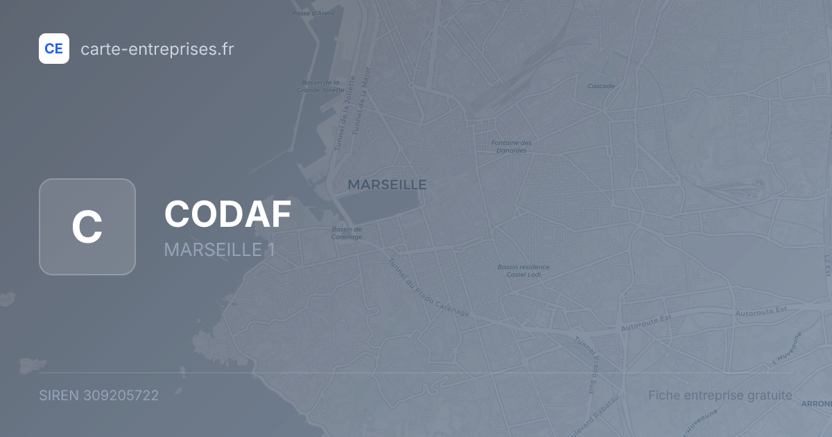 CODAF — 309205722 — fiche entreprise