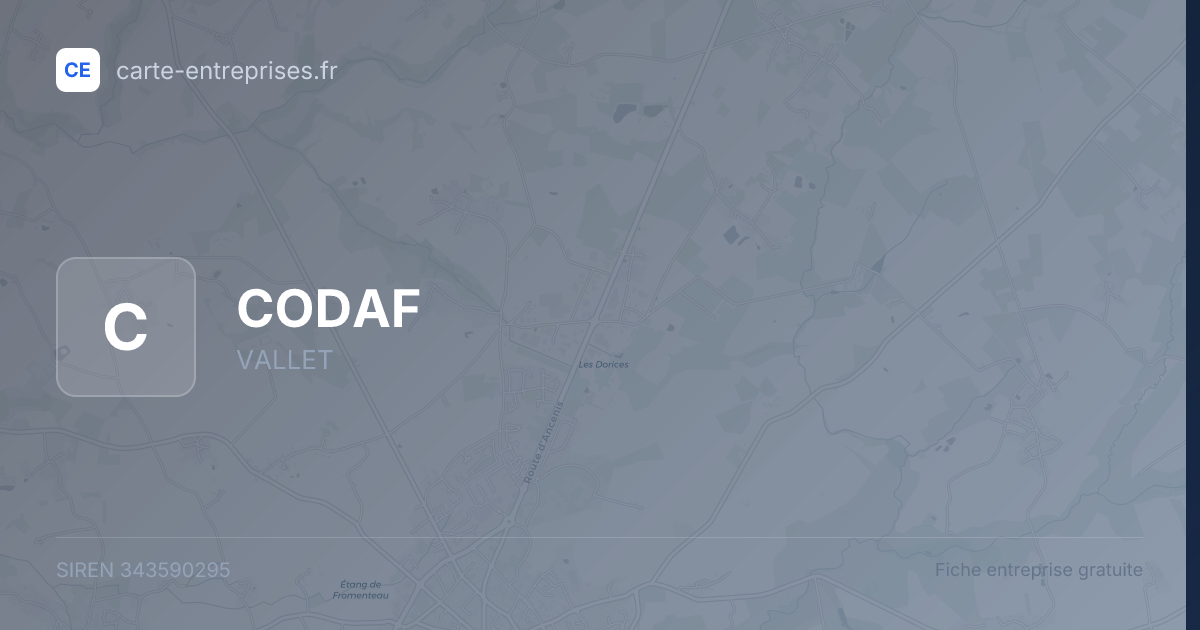 CODAF — 343590295 — fiche entreprise