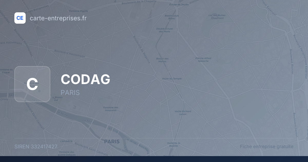 CODAG — 332417427 — fiche entreprise