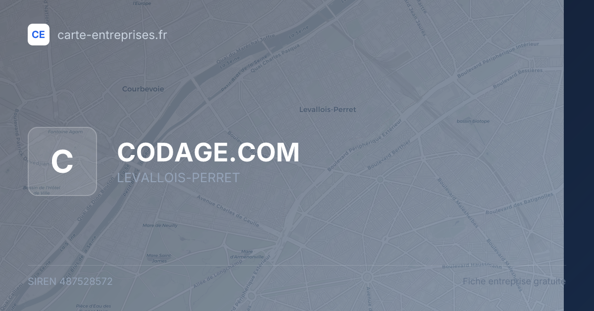 CODAGE.COM — 487528572 — fiche entreprise