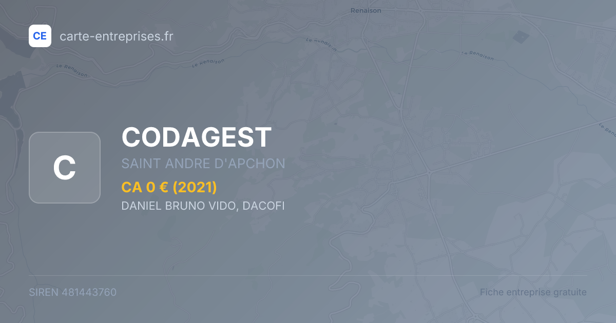 CODAGEST — 481443760 — fiche entreprise