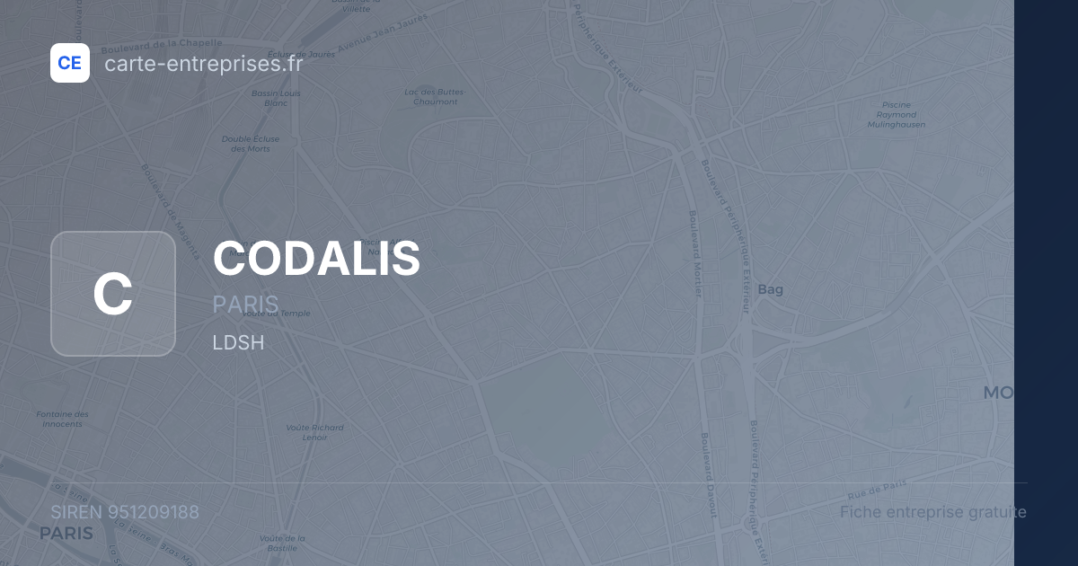 CODALIS — 951209188 — fiche entreprise